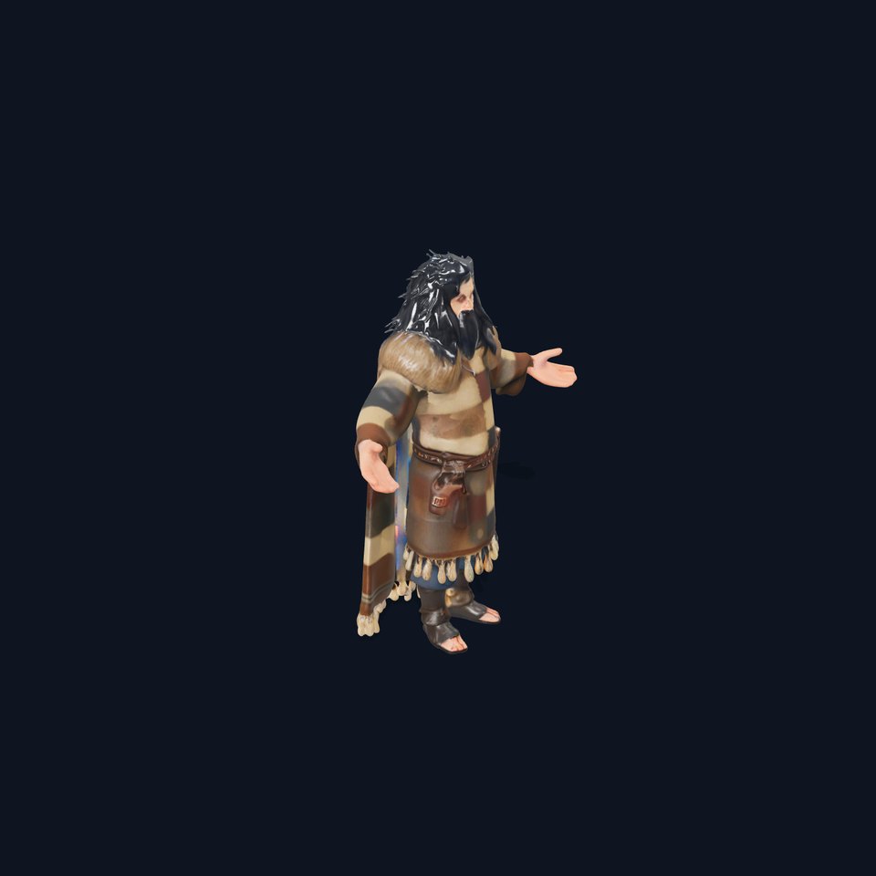 Nomadic Warrior Rigged and Animated D Character Model